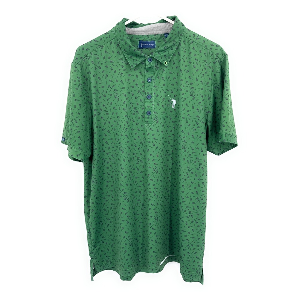 William Murray Men's Green Polo Golf Shirt Summer Mens Size L